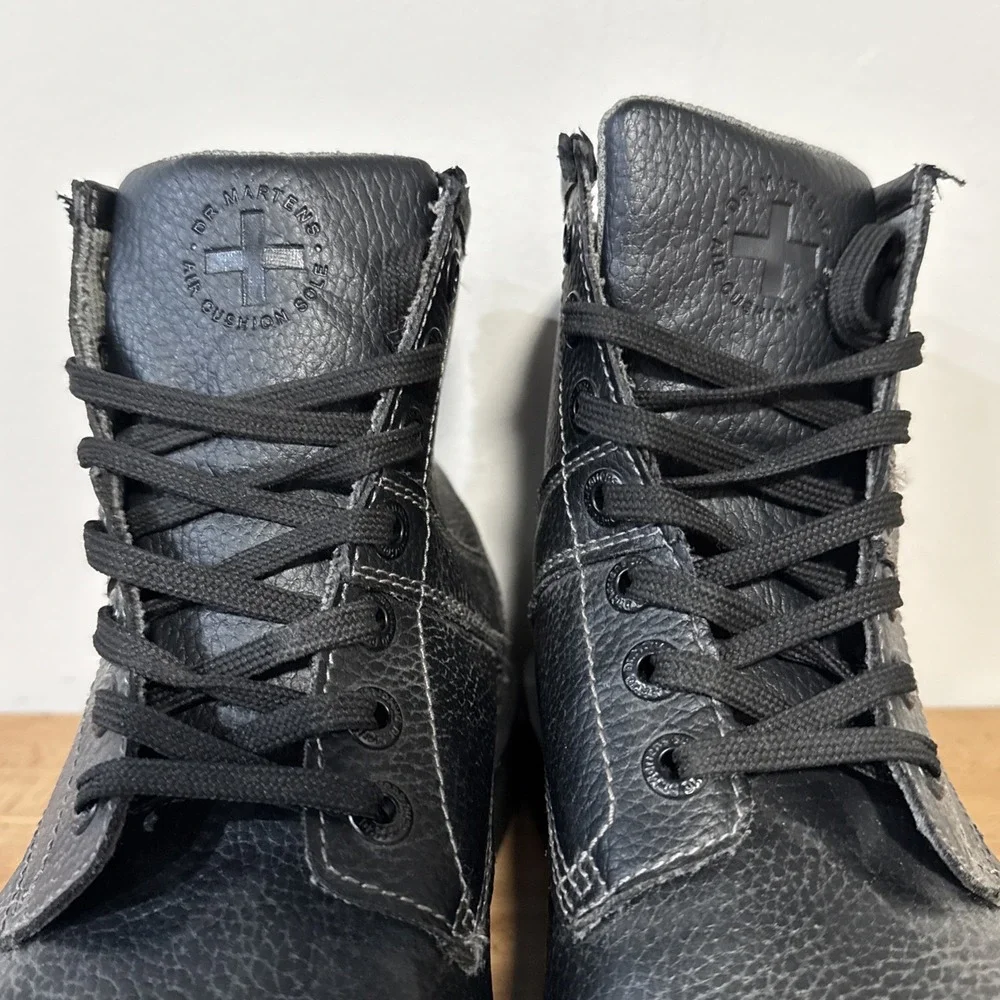 Dr. Martens Roseland Tough Black Pebbled Vegan Leather Boots Men's Size 10